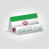 Iran country paper flag standing on the ground. Happy national day flag design. vector