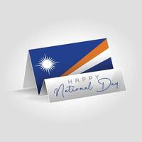 Marshall Islands country paper flag standing on the ground. Happy national day flag design. vector