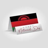 Malawi country paper flag standing on the ground. Happy national day flag design. vector
