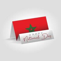 Morocco country paper flag standing on the ground. Happy national day flag design. vector