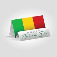 Mali country paper flag standing on the ground. Happy national day flag design. vector