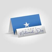 Somalia country paper flag standing on the ground. Happy national day flag design.9bart vector