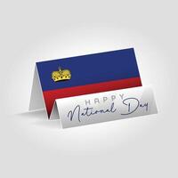 Liechtenstein country paper flag standing on the ground. Happy national day flag design. vector