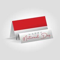 Monaco country paper flag standing on the ground. Happy national day flag design. vector