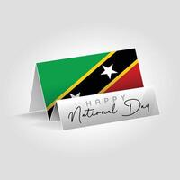 Saint Kitts and Nevis country paper flag standing on the ground. Happy national day flag design. vector