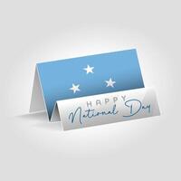 Micronesia country paper flag standing on the ground. Happy national day flag design. vector