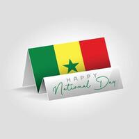 Senegal country paper flag standing on the ground. Happy national day flag design. vector
