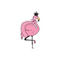 Flamingo Design, crown flamingo, flamingo with clothes vector