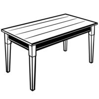 A black and white drawing of a table vector