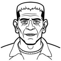 The face of frankenstein coloring pages vector