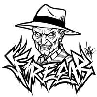 A drawing of a man wearing a hat and a hat vector