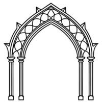 Gothic arch with arches and pillars illustration vector