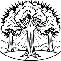 Trees coloring pages free printable coloring pages vector