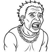 A man screaming in a drawing vector