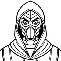 A coloring page of a man in a hoodie vector