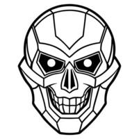 A skull mask with a black outline vector