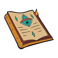 An open book with an eye on it vector