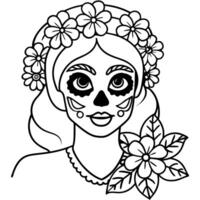 Day of the dead coloring pages vector