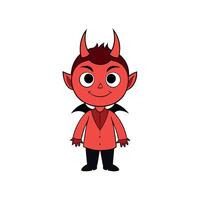 A cartoon devil with horns and a suit vector