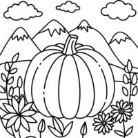 Pumpkin coloring pages vector