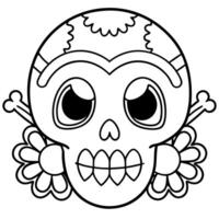 Day of the dead coloring pages vector