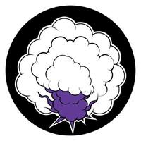 A purple cloud with a black background vector