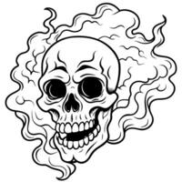 Skull with smoke in the background vector