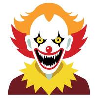 A cartoon clown with red hair and yellow eyes vector
