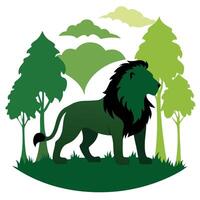 Lion in the forest vector