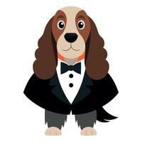 A cartoon dog dressed in a tuxedo vector