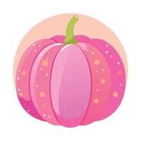 Pink pumpkin with polka dots on a white background vector