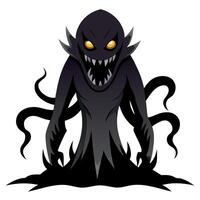 A cartoon evil monster with glowing eyes vector