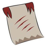 A scroll with red and black ink on it vector