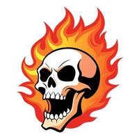 Skull with fire vector