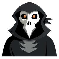 A grim reaper with a hood on his head vector