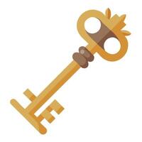 An old key icon on a white background vector