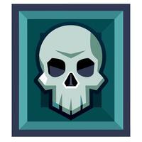 Skull 3D border frame transparent background vector