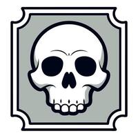 Skull frame. Skeleton head frame background. vector
