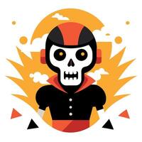 Skull rider illustration on abstract background vector