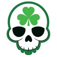 A skull with a shamrock on it vector