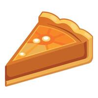 A slice of orange pie on a white background vector