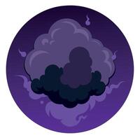 A purple cloud with smoke coming out of it vector