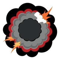 An explosion with a black cloud and red and yellow vector