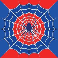 Spider web blue and red background with ai vector