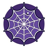 Spider Web With Dew on Purple Background. Image vector