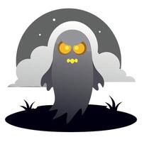Spooky ghost with glowing eyes and lots of fog all night vector
