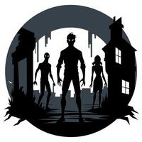 Zombie game illustration vector