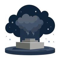 A black cloud is coming out of a building vector