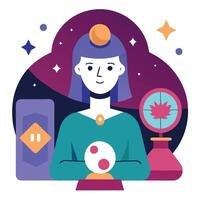 Tarot cards reading divination Psychic readings and fortune teller. High quality ai illustration vector