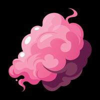 Texture of soft magical transparent pink smoke on a black backdrop vector